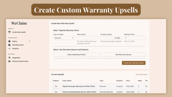 weclaim warranty upsells screenshots images 1