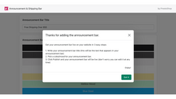announcement shipping bar screenshots images 2