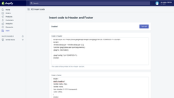 insert code to header and footer screenshots images 1
